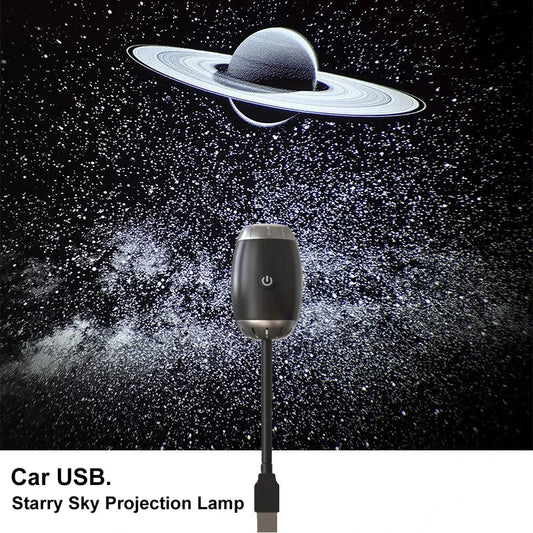 Romantic LED Starry Sky Night Light USB Powered Saturn Galaxy Projector Lamp for Car Roof Party Room Ceiling Decor Plug and Play
